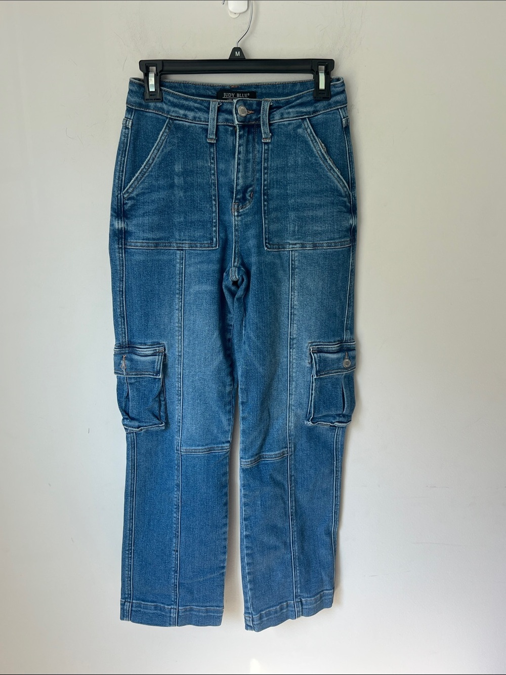 Judy Blue High Rise Women’s Utility Cargo Jeans, size 3/26 ^
